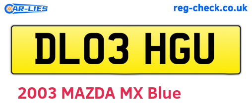 DL03HGU are the vehicle registration plates.