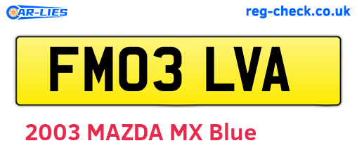 FM03LVA are the vehicle registration plates.