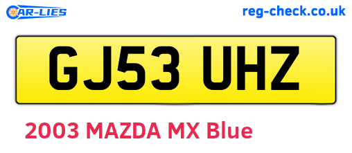 GJ53UHZ are the vehicle registration plates.