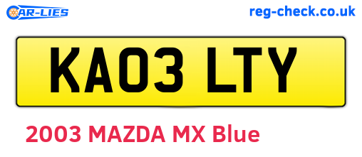 KA03LTY are the vehicle registration plates.