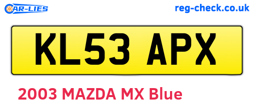 KL53APX are the vehicle registration plates.