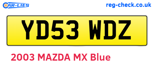 YD53WDZ are the vehicle registration plates.