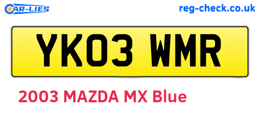 YK03WMR are the vehicle registration plates.