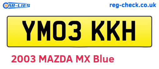 YM03KKH are the vehicle registration plates.