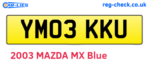 YM03KKU are the vehicle registration plates.