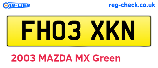FH03XKN are the vehicle registration plates.