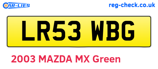 LR53WBG are the vehicle registration plates.