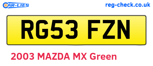 RG53FZN are the vehicle registration plates.