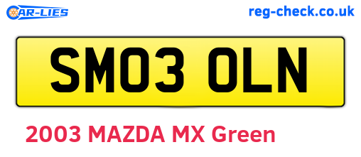 SM03OLN are the vehicle registration plates.