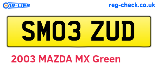SM03ZUD are the vehicle registration plates.