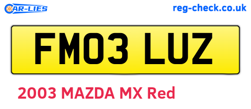 FM03LUZ are the vehicle registration plates.