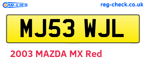 MJ53WJL are the vehicle registration plates.