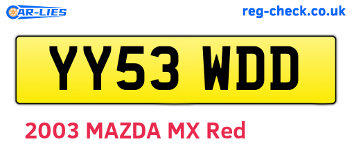 YY53WDD are the vehicle registration plates.