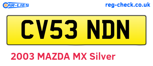 CV53NDN are the vehicle registration plates.