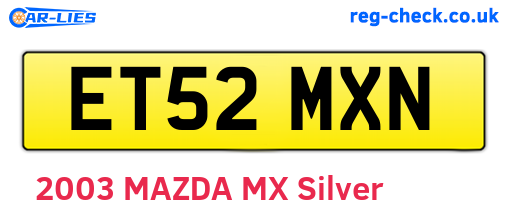 ET52MXN are the vehicle registration plates.