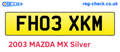 FH03XKM are the vehicle registration plates.
