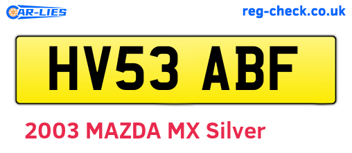 HV53ABF are the vehicle registration plates.