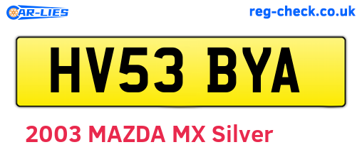 HV53BYA are the vehicle registration plates.