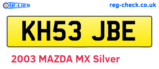 KH53JBE are the vehicle registration plates.