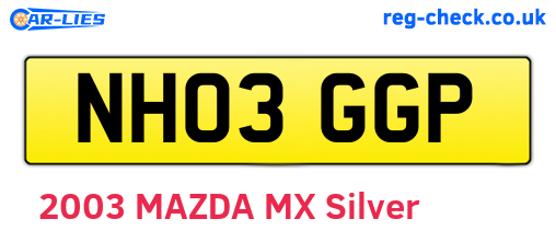 NH03GGP are the vehicle registration plates.