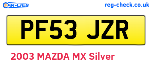 PF53JZR are the vehicle registration plates.