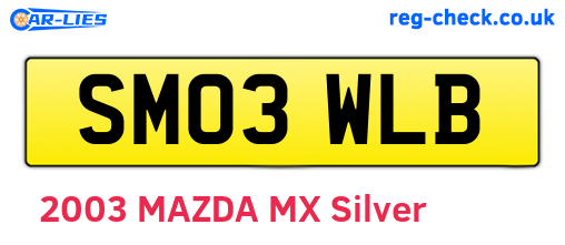 SM03WLB are the vehicle registration plates.