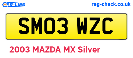 SM03WZC are the vehicle registration plates.