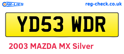YD53WDR are the vehicle registration plates.