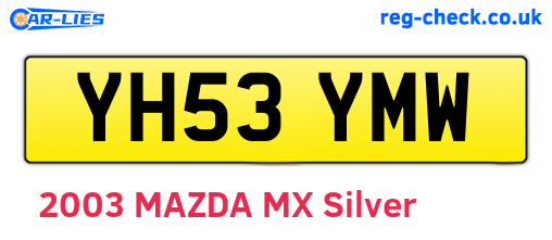 YH53YMW are the vehicle registration plates.