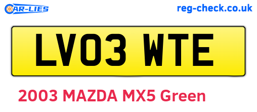 LV03WTE are the vehicle registration plates.