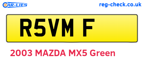 R5VMF are the vehicle registration plates.