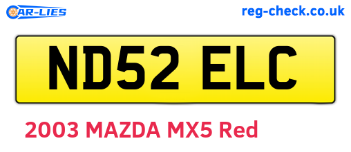 ND52ELC are the vehicle registration plates.