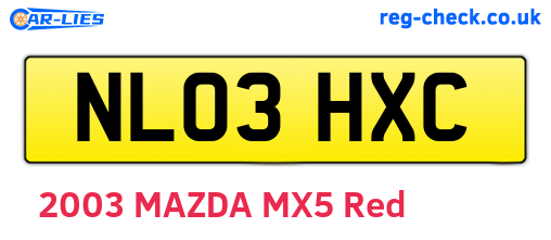 NL03HXC are the vehicle registration plates.