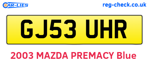 GJ53UHR are the vehicle registration plates.