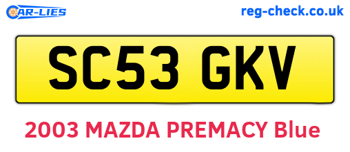 SC53GKV are the vehicle registration plates.