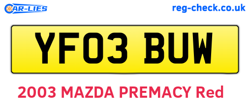 YF03BUW are the vehicle registration plates.