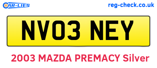 NV03NEY are the vehicle registration plates.