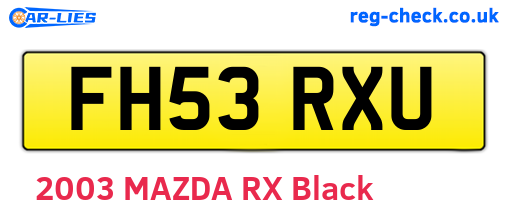 FH53RXU are the vehicle registration plates.
