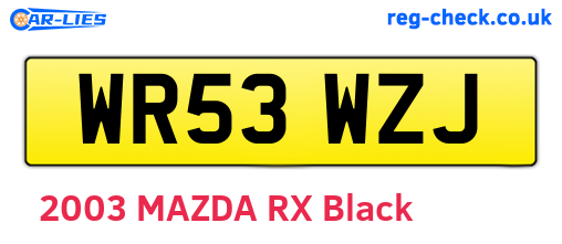 WR53WZJ are the vehicle registration plates.