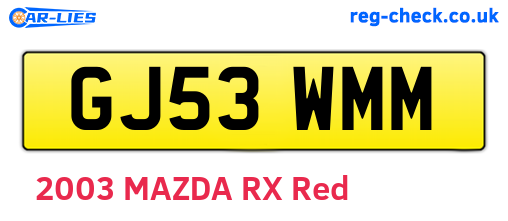GJ53WMM are the vehicle registration plates.