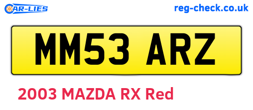 MM53ARZ are the vehicle registration plates.