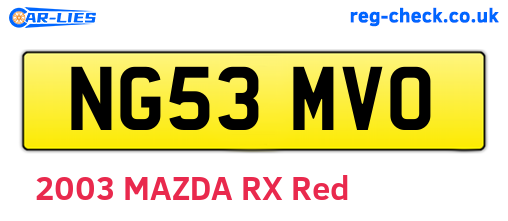 NG53MVO are the vehicle registration plates.