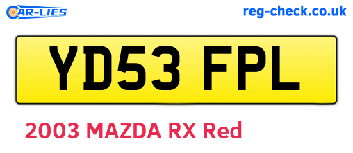 YD53FPL are the vehicle registration plates.