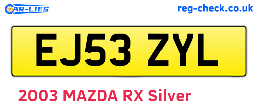 EJ53ZYL are the vehicle registration plates.