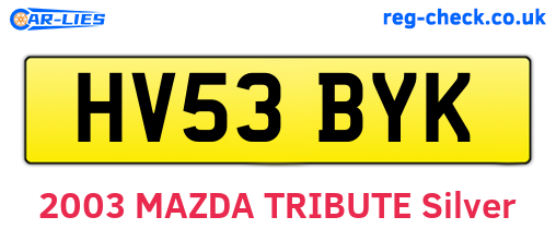 HV53BYK are the vehicle registration plates.