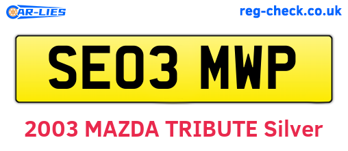 SE03MWP are the vehicle registration plates.