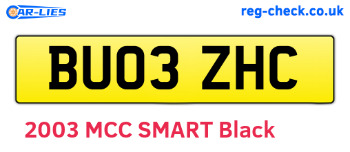 BU03ZHC are the vehicle registration plates.