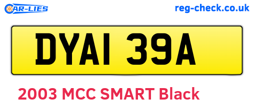 DYA139A are the vehicle registration plates.