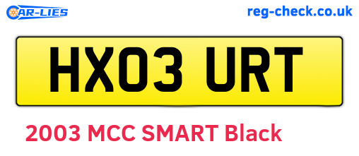 HX03URT are the vehicle registration plates.
