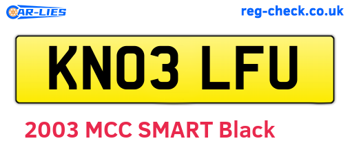 KN03LFU are the vehicle registration plates.